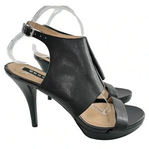 Dkny womens heels size 10 41 black leather platform chunky booties